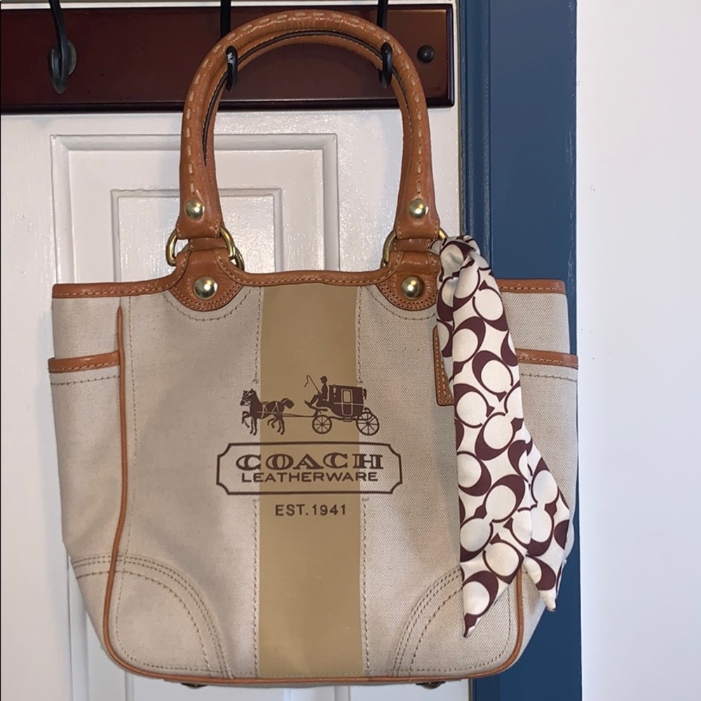 COACH canvas shoulder bag